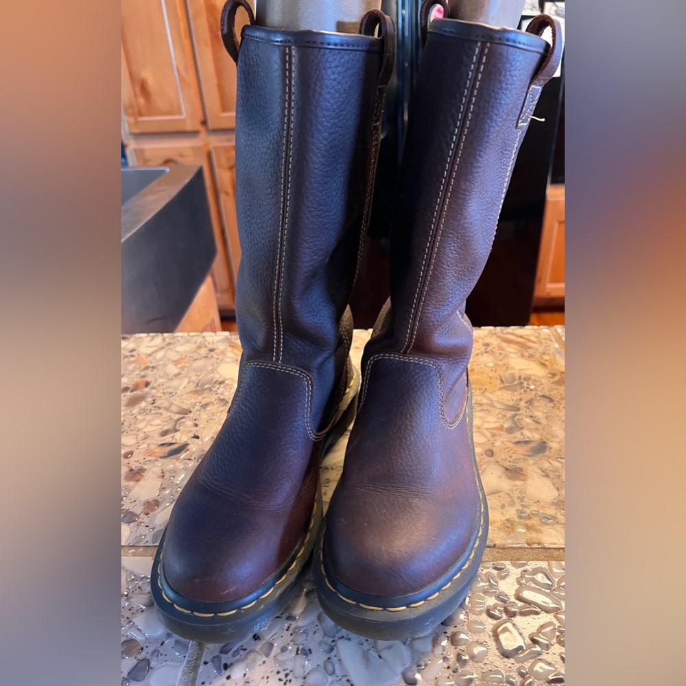 Dark brown doc martens